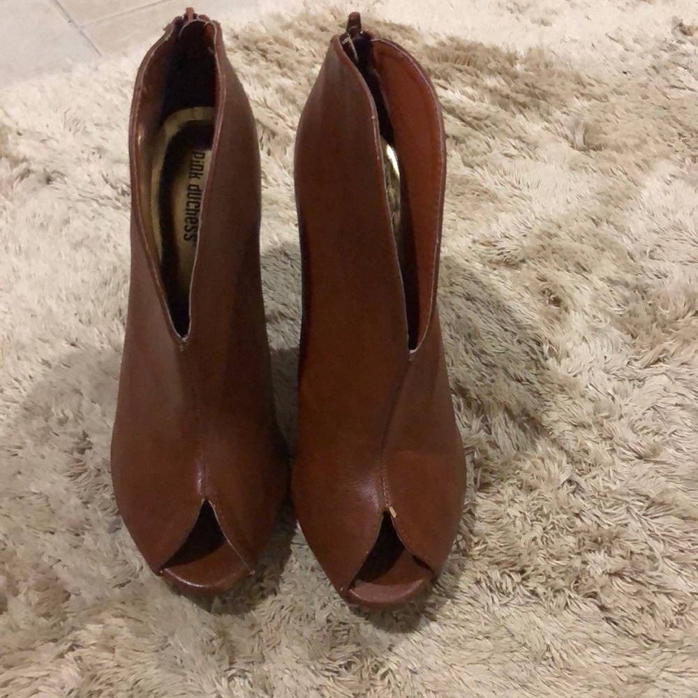 Peep Toe High Heel Ankle Booties